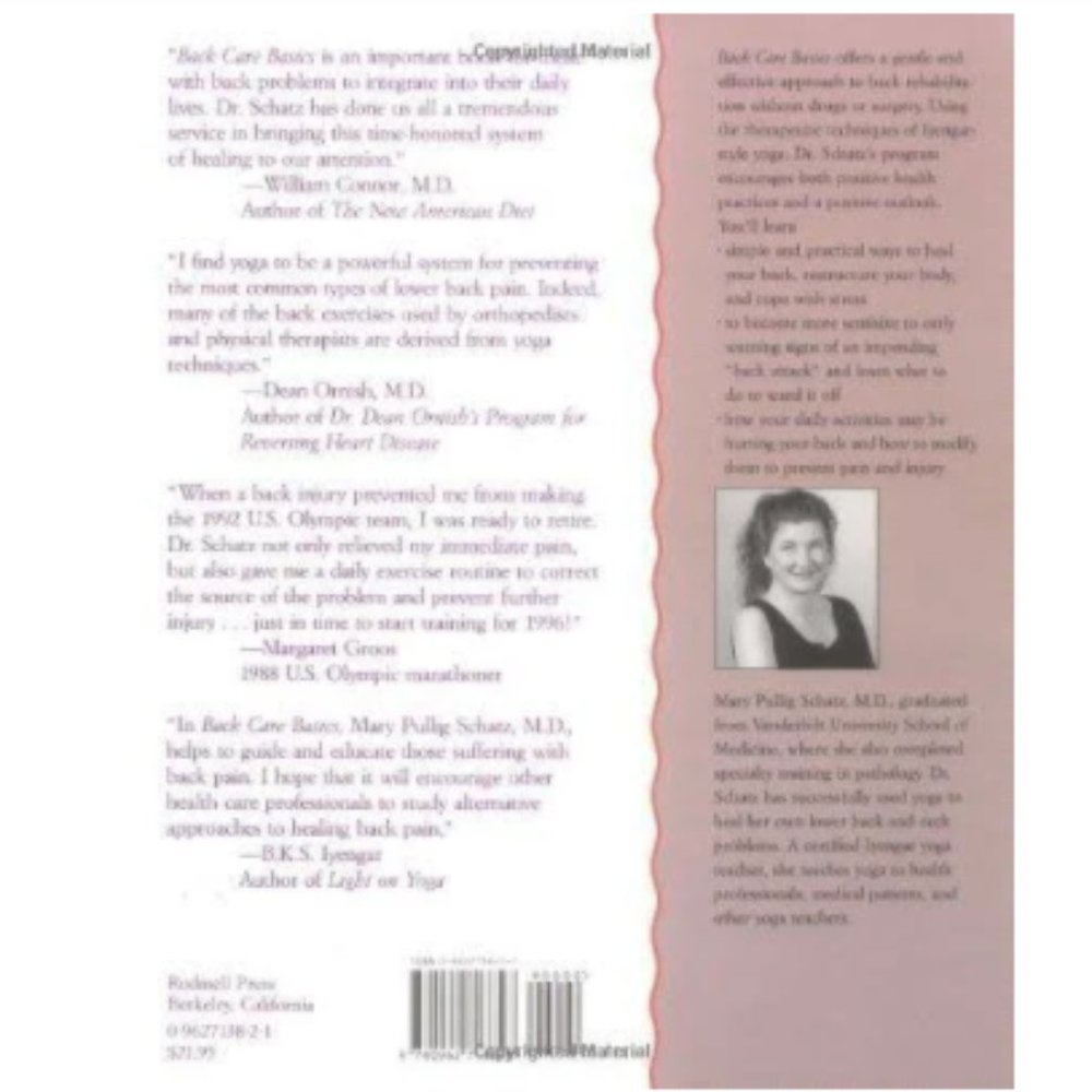 YOGA BOOK BACK CARE BASICS Mary Pullig Schatz NEW NWOT - Picture 3 of 7
